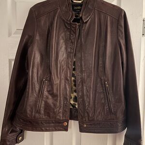 Laundry By Shelli Segal Brown Leather Jacket | FREE SHIPPING